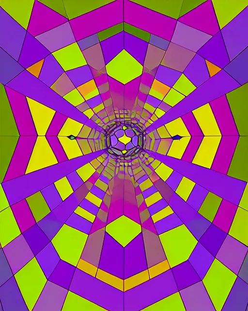 Prompt: kaleidoscope, shards of time, artwork by victor vasarely, illustration, highly detailed, simple, no jagged lines, smooth, artstation