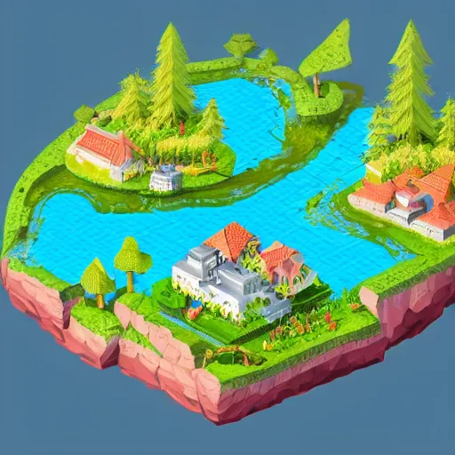 Image similar to isometric island in the sky, isometric invironment, 3d art, isometric art, amazing detail, artstation, concept art