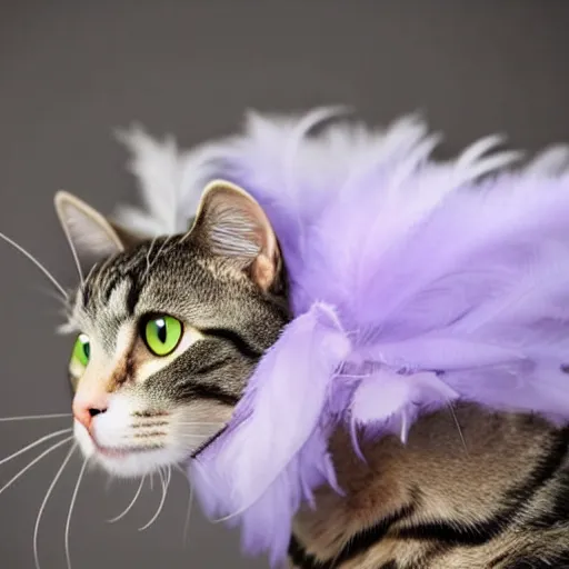 Prompt: a cat with feathers