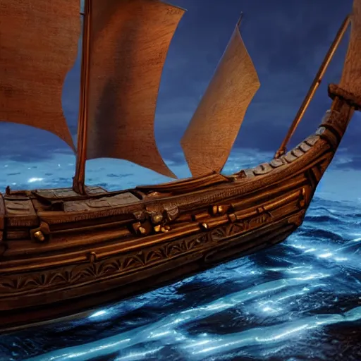 Image similar to ancient ship battle, highly detailed, photorealistic portrait, bright studio setting, studio lighting, crisp quality and light reflections, unreal engine 5 quality render