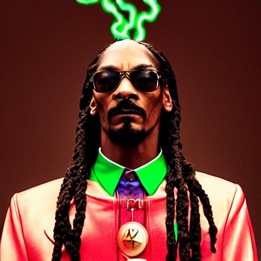 Image similar to cinematic film still of Snoop Dogg starring as a futuristic Marvel Super Hero holding green fire, 2022, 40mm lens, shallow depth of field, film still