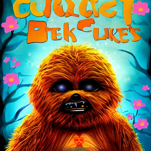 Prompt: cute ewok childrens book cover, colourful, digital art