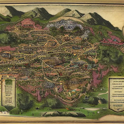 Prompt: map of shambala by fra mauro