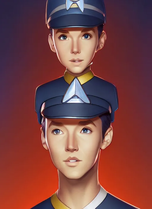 Image similar to cute star trek officer troye sivan, natural lighting, path traced, highly detailed, high quality, digital painting, by don bluth and ross tran and studio ghibli and alphonse mucha, artgerm