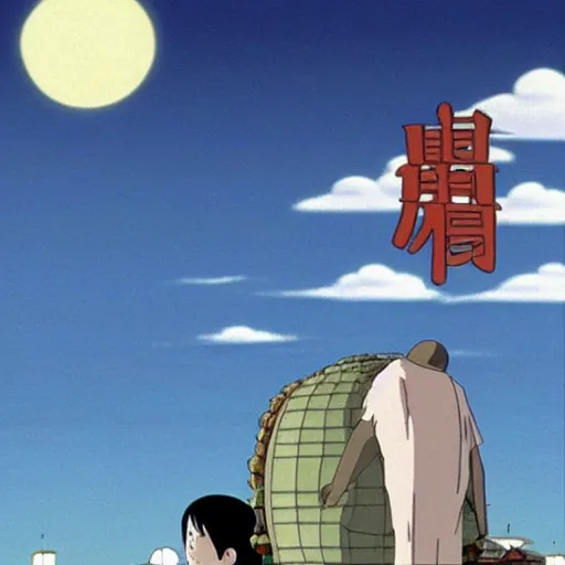 Prompt: a still from the movie, spirited away ( 2 0 0 1 )