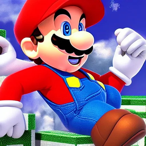 Image similar to super mario, photorealistic