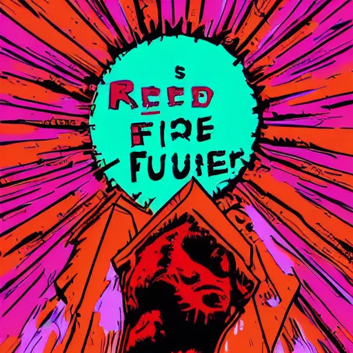 Prompt: the red power noise man going schizophrenic's life ultra violet future sun and ocean