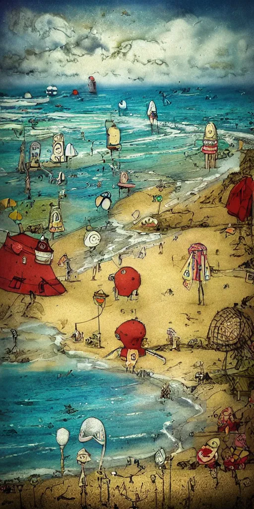 Image similar to a summer beach scene by alexander jansson