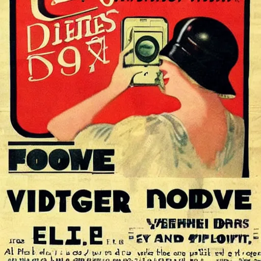 Image similar to vintage advertisement for iPod, 1920s, newspaper