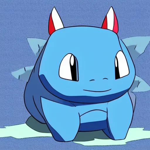 Image similar to a blue bulbasaur ~ water powers ~ amazing ~ trending ~