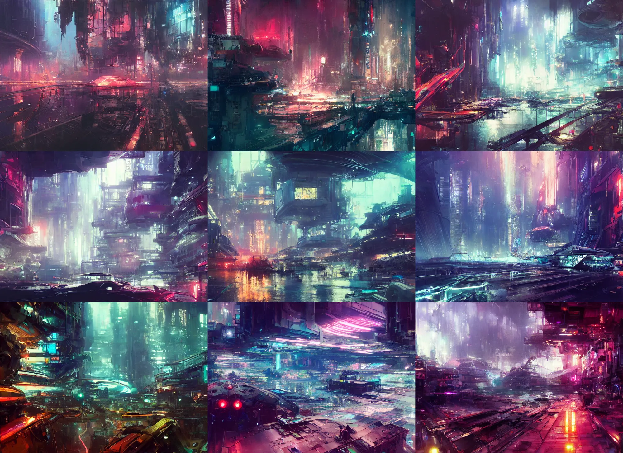 Prompt: futuristic underwater metropolis, neon light, sea ground, darkness, 4 k artstation, akihiko yoshida, jeremy mann, john berkey, wadim kashin, noriyoshi ohrai