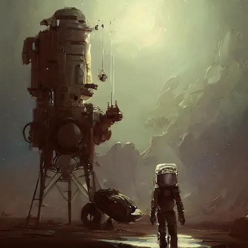 Image similar to kitty cat tabby spaceknight astronaut wearing a nanotech vest while standing next to a portal cristi balanescu ross tran ismail inceoglu dug stanat jakub rebelka oil painting impasto