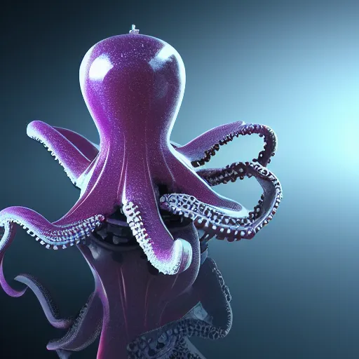 Image similar to robotic octopus, octane render, 4K, realistic reflection