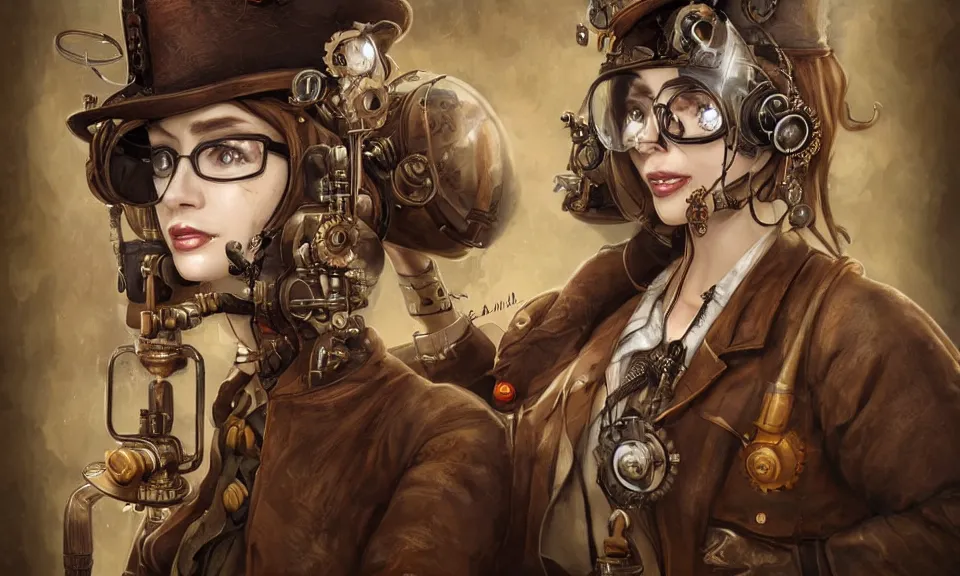 Image similar to steampunk scientist, portrait, medium shot, digital art, concept art, fantasy art, highly detailed, hd wallpaper, hdr, artstation, deviantart, behance