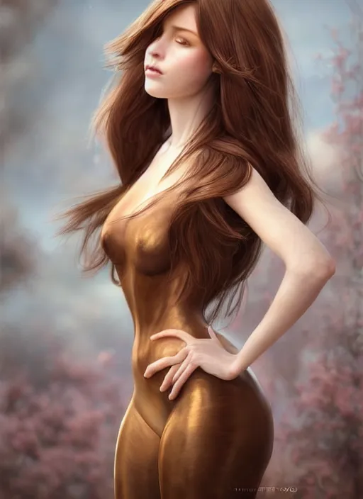 Image similar to a gorgeous female with long brown, hair photo by tim walker, realistic, full body shot, wide angle, sharp focus, 8 k high definition, insanely detailed, intricate, elegant, art by stanley lau and artgerm, floating embers