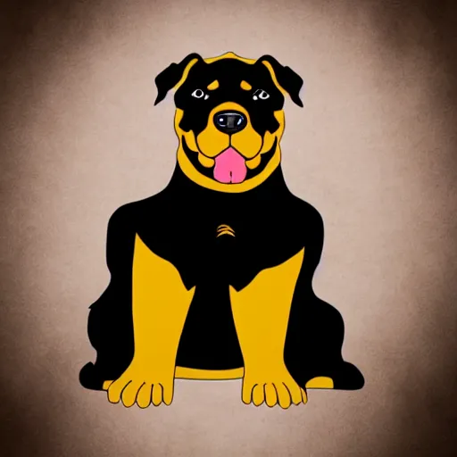 Image similar to Rottweiler in the style of the Simpsons