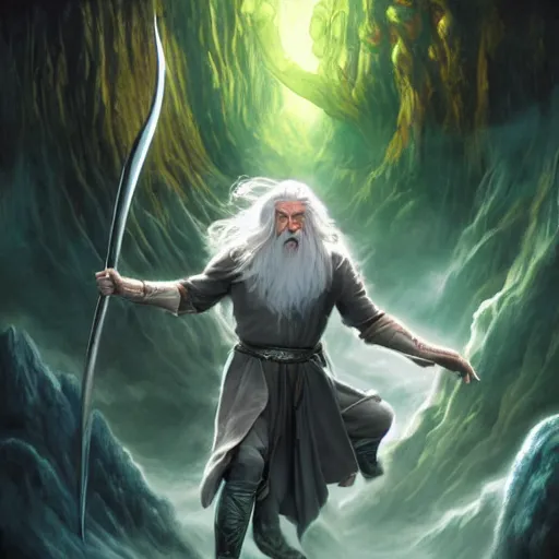 Image similar to film still of gandalf starring as the hulk, highly detailed matte fantasy painting, stormy lighting, by ross tran, by artgerm, by lisa frank, by brom, by peter mohrbacher