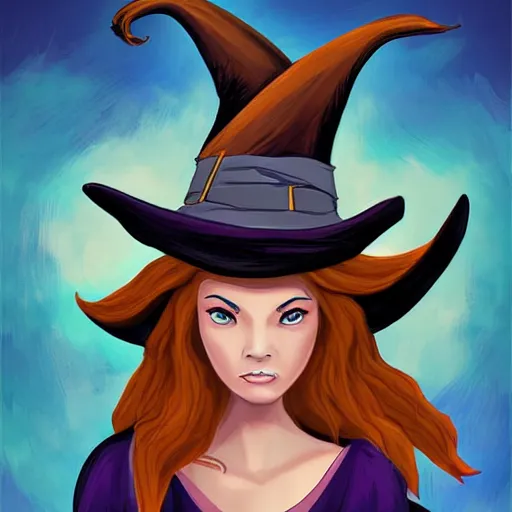 Prompt: a witch by disney, digital art