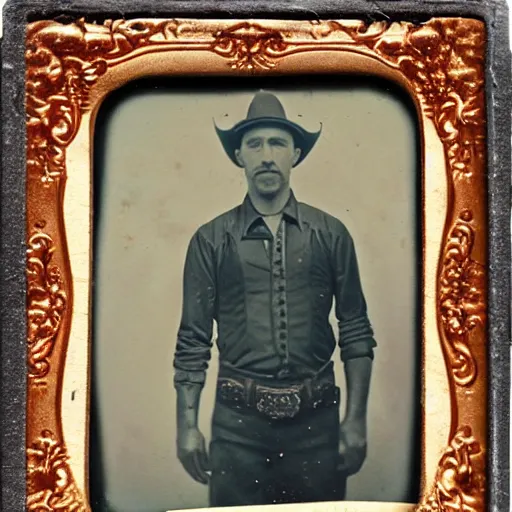 Image similar to tintype photo, bottom of the ocean, cowboy spider