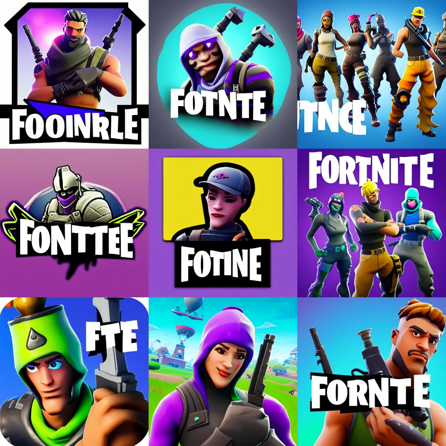 Prompt: Fortnite text logo English