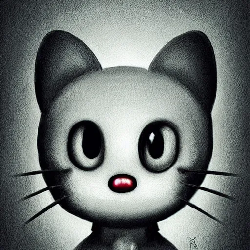 Image similar to Hello Kitty, artwork by Antón Semenov,