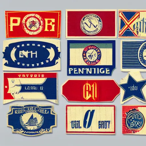 Prompt: vintage neighborhood pennants