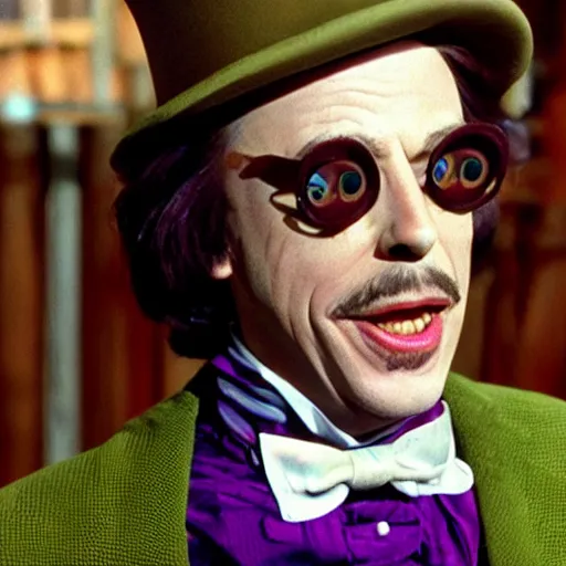 Prompt: Steve Buscemi as Willy Wonka