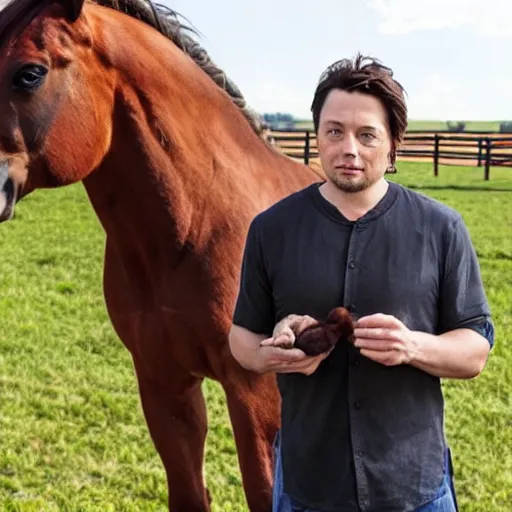 Prompt: zack braff working on his horse farm