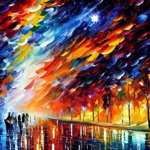 Image similar to Liminal space in outer space by Leonid Afremov