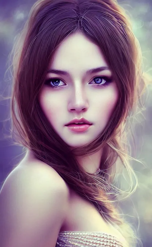 Prompt: a gorgeous russian female photo, bokeh, beautiful face, professionally retouched, soft lighting, realistic, smooth face, full body shot, torso, dress, perfect eyes, sharp focus on eyes, 8 k, high definition, insanely detailed, intricate, elegant, art by artgerm and kyoung hwan kim