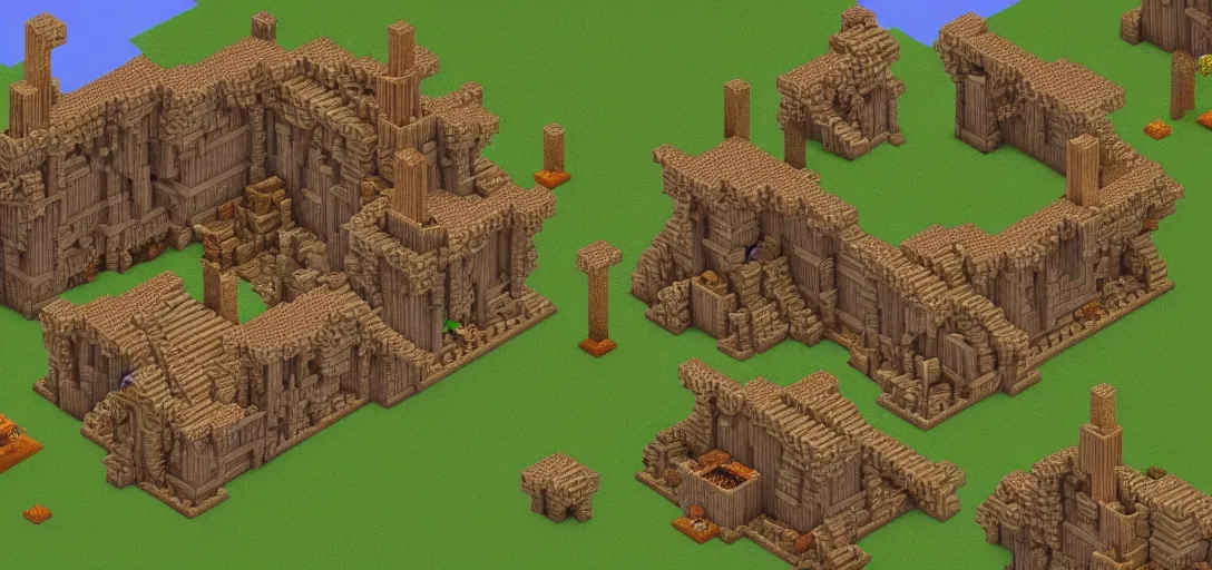 Prompt: minecraft in the style of ultima online isometric highly detailed