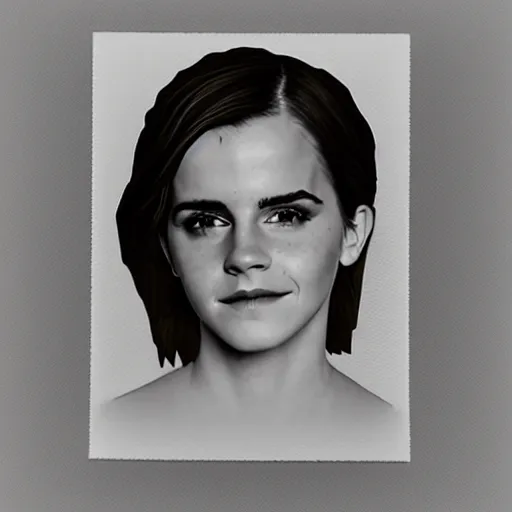 Prompt: emma watson as a Paper embossing