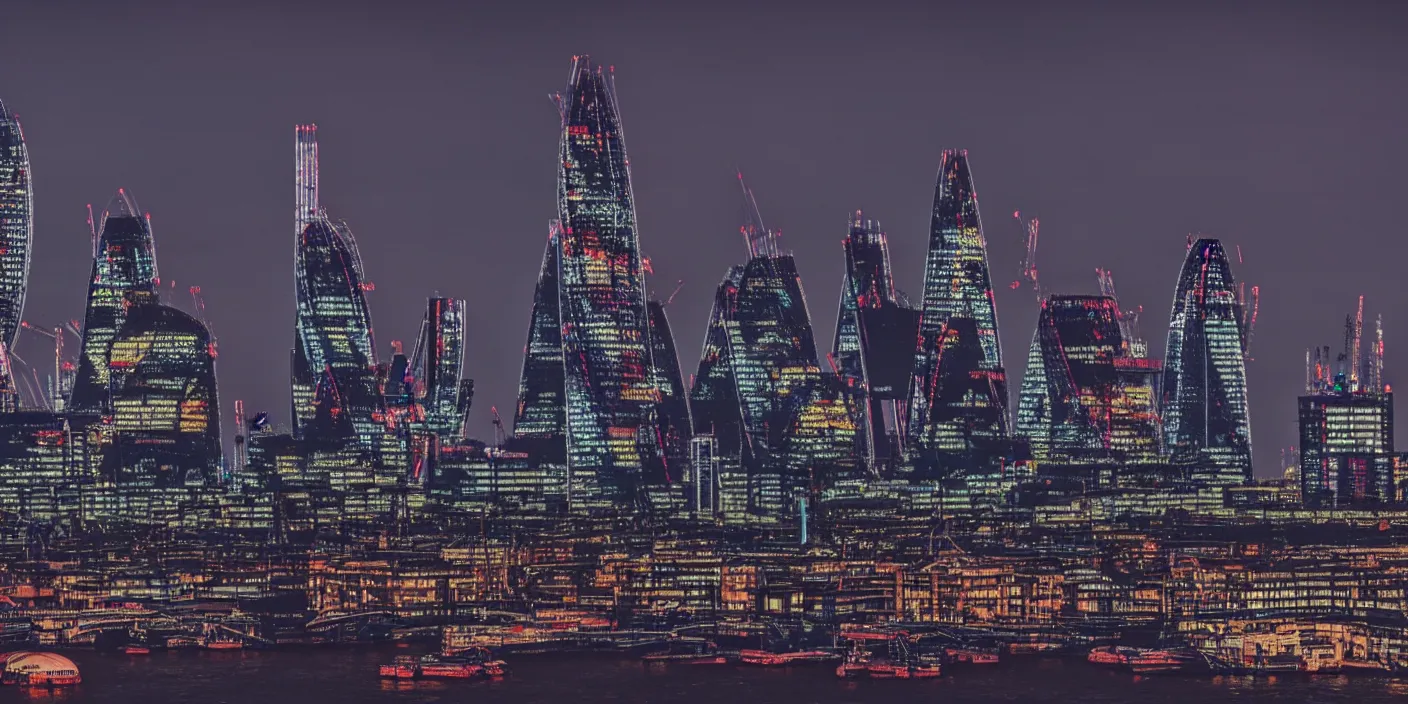 Image similar to london city skyline cyberpunk