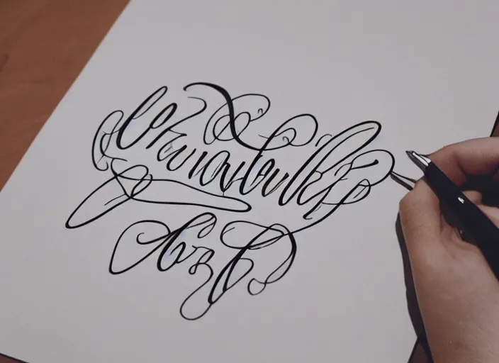 Image similar to beautiful handwriting style lettering