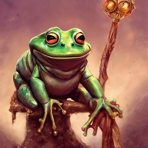 Prompt: a depressed humanoid frog, dnd character art portrait, matte fantasy painting, deviantart artstation, by jason felix by steve argyle by tyler jacobson by peter mohrbacher by paul hedley, cinema
