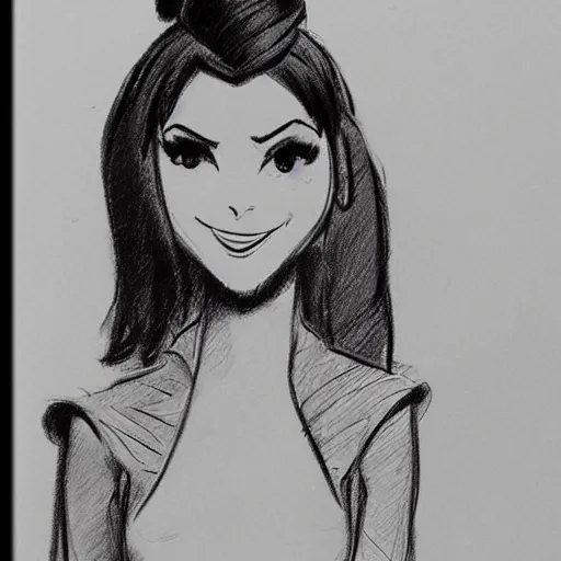 Image similar to milt kahl sketch of victoria justice as princess padme from star wars episode 3