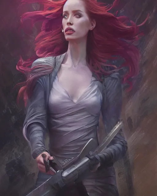 Image similar to detailed painting of mara jade, science fiction, ethereal, greg rutkowski, magali villeneuve and monet