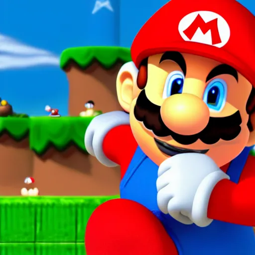 Image similar to Mario as a smurf, clipart, wide view
