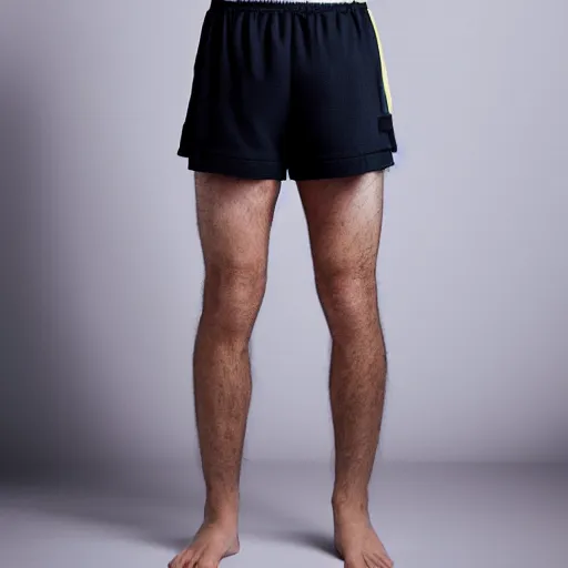 Prompt: fashion photo, shorts made from a towel, 8K product imagery, towel shorts