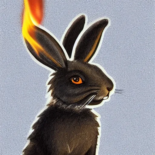 Prompt: blacksmith rabbit fursona detailed fire smoke anvil hammer photograph