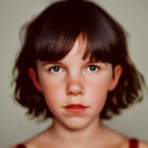 Prompt: A Medium shot of a Millie bobby brown face, captured in low light with a soft focus. There is a gentle pink hue to the image, and the Millie’s features are lightly blurred. Cinestill 800t