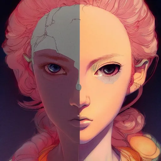 Image similar to prompt : fashion tv character portrait soft light painted by james jean and katsuhiro otomo and erik jones, inspired by akira anime, smooth face feature, intricate oil painting, high detail illustration, sharp high detail, manga and anime 1 9 9 9