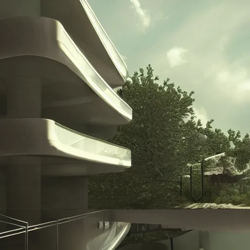 Image similar to sci fi architecture modern design, detailed, octane render.