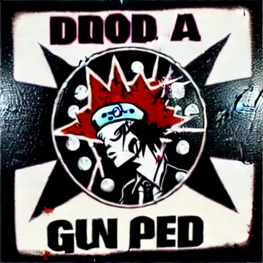 Image similar to painting on a badge, punks not dead!, exploited!!, clash, junk yard, rats!!, god save the queen, punk rock album cover art style, grunge, no future