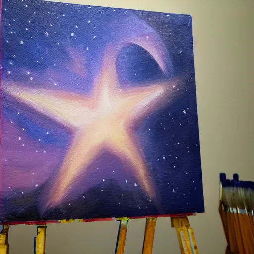 Prompt: A photo of a star while painting