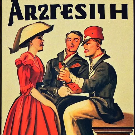 Prompt: austrian era propaganda poster