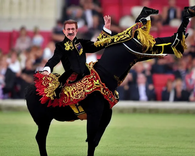 Image similar to Barry Chuckle's horrendously unlucky first day as a matador