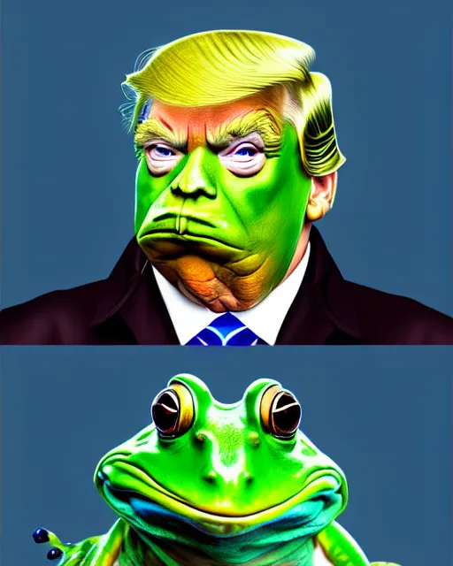 Prompt: digital art, fantasy portrait of a donald trump as a frog prince, by james jean, by ross tran, ultra detailed, character design, concept art, trending on artstation,