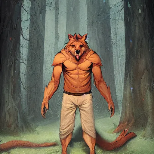 Image similar to realistic, full body portrait, cartoonish big bad wolf, by Jordan Grimmer and greg rutkowski, crisp lines and color,