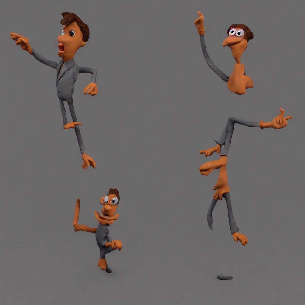 Image similar to Claymation character T-pose, full body, high resolution